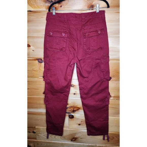 Must Way Cargo Pants Size 34X30 Utility Drawstring Outdoors Red Paratrooper - Picture 10 of 12